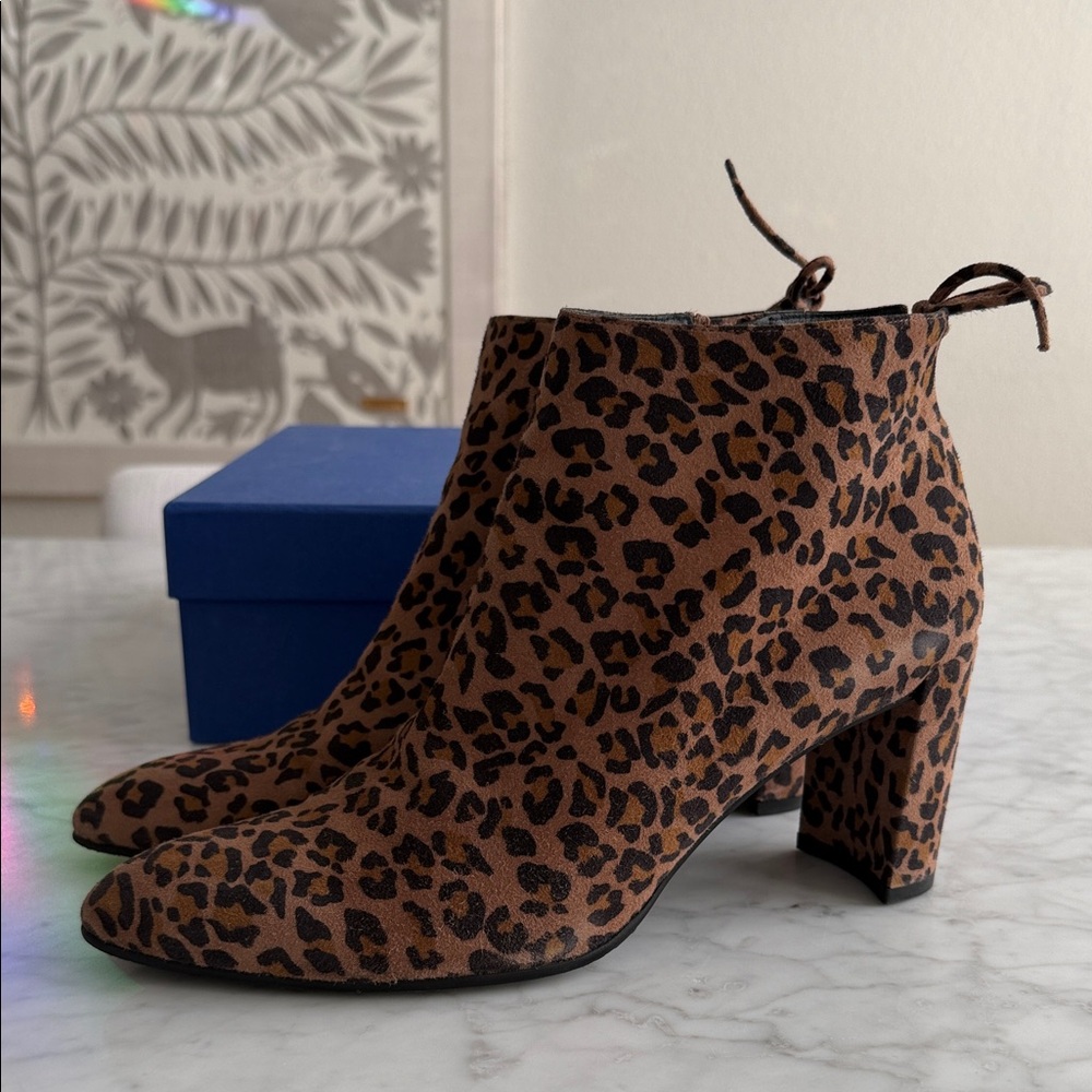 Stuart Weitzman Lofty Camel Brown Leopard Cheetah… - image 1